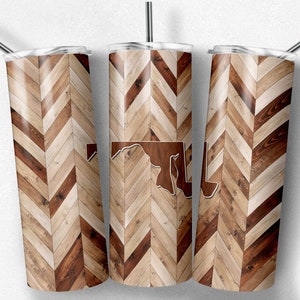 Grano de madera de Maryland, espiga, corazones incluidos, vasos flacos, vaso de 20 oz, descarga instantánea, PNG