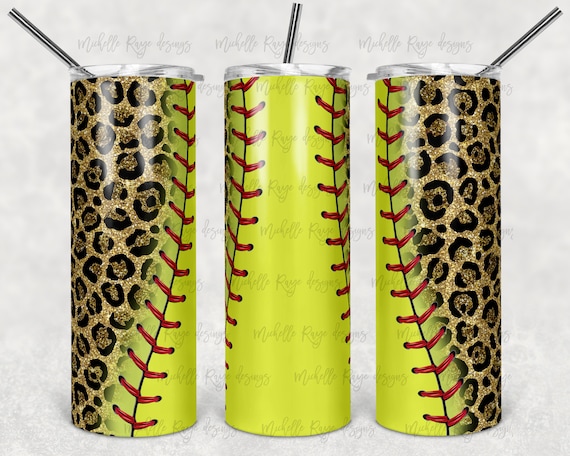 Leopard Softball Printed Tumbler Leopard Softball Printed Tumbler
