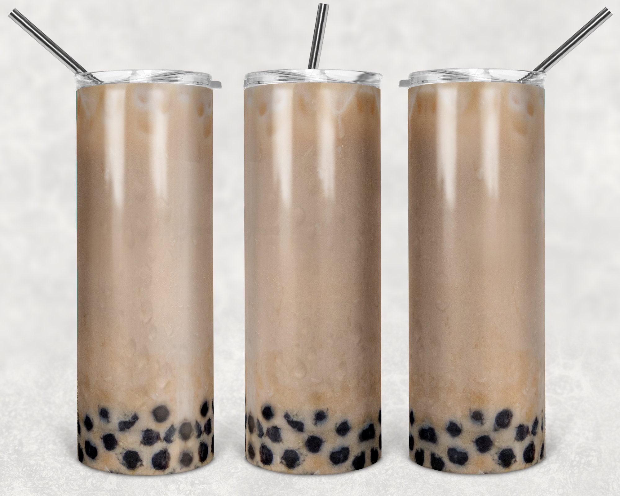 Instant DIGITAL ONLY Digital Download PNG boba Milk Tea Sublimation Design 20 oz Skinny Tumbler milk
