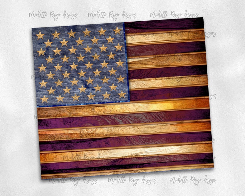 Hölzerne amerikanische Flagge Becher, PNG Wrap, Vaterländisches Design, Sublimation, dünne Becher, 20 Unzen Becher, sofortiger Download, PNG Bild 3