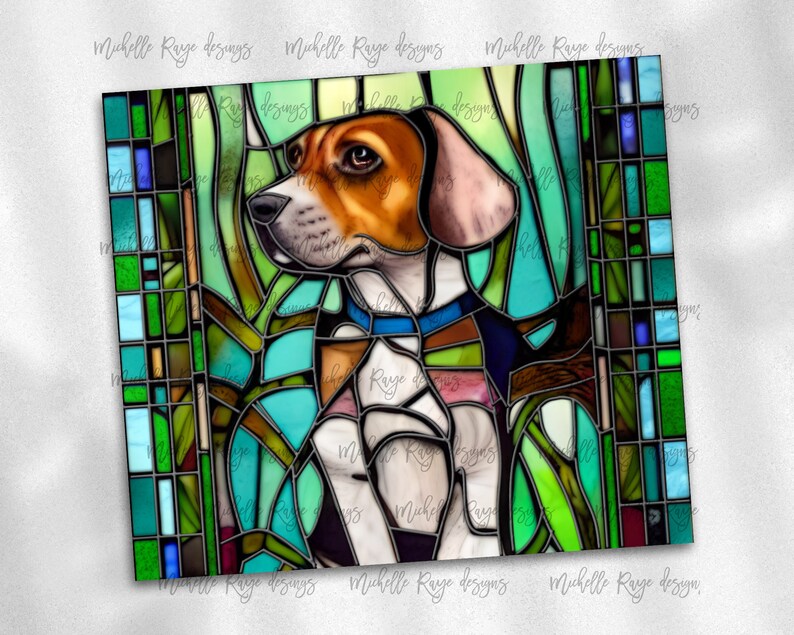 Beagle Stained Glass PNG Wrap Dog Stained Glass Sublimation - Etsy