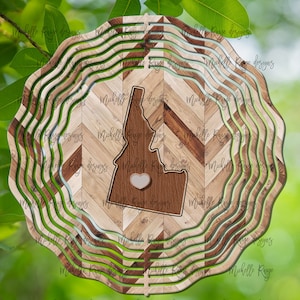 Idaho houtnerf windspinner, hangende windspinners voor buiten, sublimatieontwerp, direct downloaden