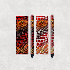 Red and Black Dragon Pens Wraps, Sports Pen Designs,, Sublimation Designs, Instant Digital Download, Mockup Included