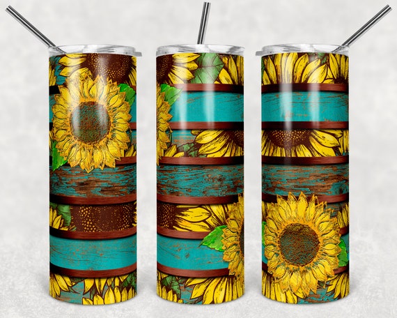 Tooled Leather 3D Sunflower Coaster Sublimation Design PNG