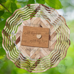 Colorado Wood Grain Wind Spinner, Spinners de viento colgantes para exteriores, diseño de sublimación, descarga instantánea