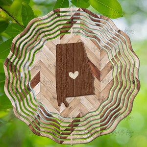 Alabama Wood Grain Wind Spinner, Spinners de viento colgantes para exteriores, Diseño de sublimación, Descarga instantánea