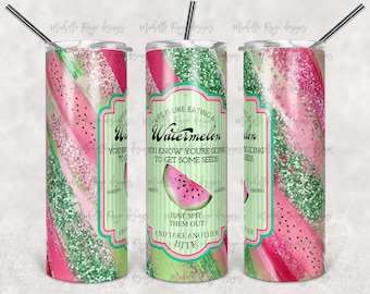 Glitter Watermelon Milky Way, Take Another Bite, Label, Pink Green Glitter, Sublimation, 20 oz Skinny Tumblers, Instant Download, Mockup