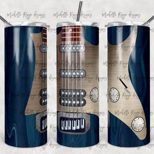 Elektrische gitaar PNG Tumbler-bestand, 20oz Tumbler Design, Rock Band, Gitaar Volledige Tumbler Wrap, instant download, Muziekleraar, PNG JPEG