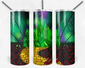 Wizard of Oz Stained Glass, Skinny Tumblers, 20 oz Tumbler, Instant Download