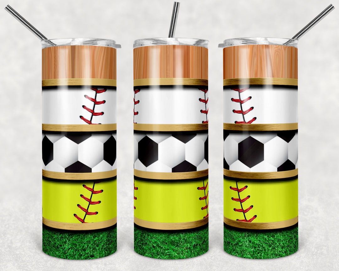 Baseball Softball and Soccer With Grass and Wood Grain - Etsy
