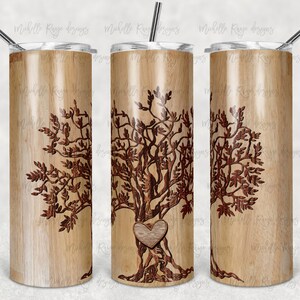 Albero in legno di San Valentino e senza uccelli, sublimazione, bicchiere magro da 20 once, download istantaneo, True Crime, PNG