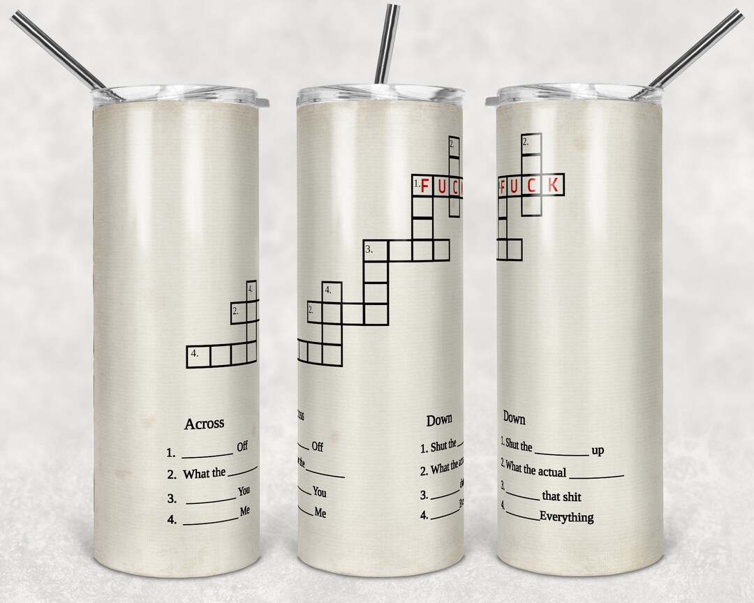 F Bomb Crossword, 18, Adult, Skinny Tumblers, 20 Oz Tumbler, Instant