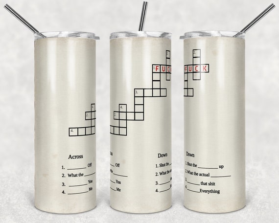 F Bomb Crossword 18Skinny Tumblers 20 Oz Tumbler Etsy