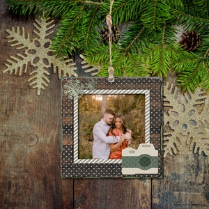 Camera Frame, Christmas Ornament, Photography, PNG Picture Frame, Instant Digital Download, Mockup Included