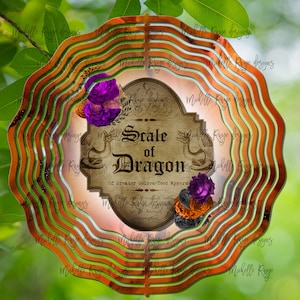 Halloween Scale of Dragon Wind Spinner, Hanging Wind Spinners for Outdoors, Sublimation Design, Instant Download