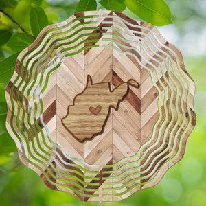 Spinner de viento de grano de madera de Virginia Occidental, Spinners de viento colgantes para exteriores, diseño de sublimación, descarga instantánea