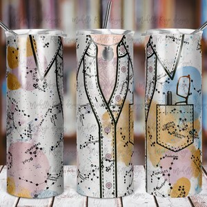 女性教師、科学、天文学、宇宙、マルチカラー、20 オンス スキニー タンブラー、昇華デザイン、デジタル ダウンロード PNG、インスタント デジタルのみ