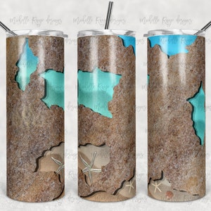 Peekaboo, Playa, Arena, Vacaciones, Agua salada, Conchas, Vaso flaco de 20 oz, Diseño de sublimación, Descarga digital PNG, SOLO DIGITAL instantáneo