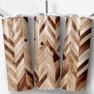 Grano de madera de Hawaii, espiga, corazones incluidos, vasos flacos, vaso de 20 oz, descarga instantánea, PNG