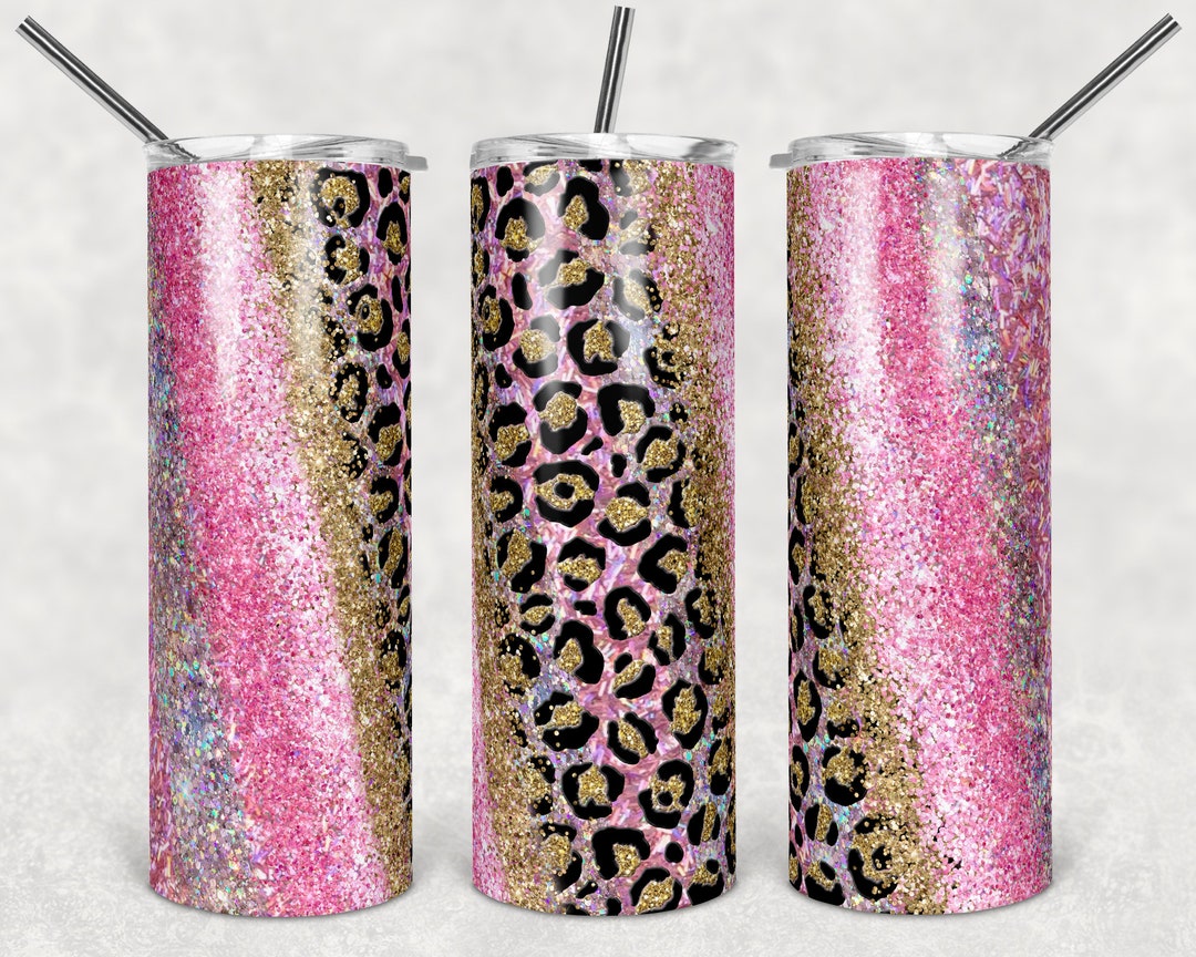 Leopard Light Pink Glitter, 20oz Tumbler Design Template for ...