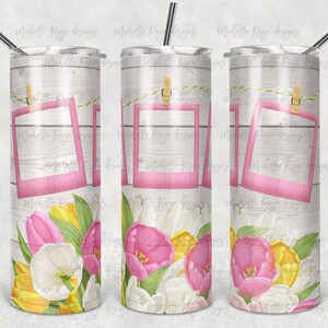 Tulip Flowers, Pictures, Picture Wire, Mothers Day, 20 oz Skinny Tumbler, Sublimation Design, Digital Download PNG, Instant DIGITAL ONLY