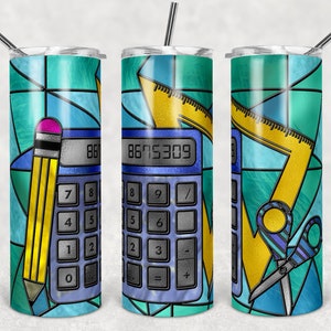 Teacher appreciation, Back to School Stained Glass, Teachers, Skinny Tumblers, 20 oz Tumbler, Instant Download