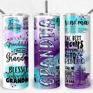 Oma Affirmation PNG Sublimation Becher wrap, beste Großmutter, 20 oz Skinny Tumbler Datei, Inspirational, Instant download