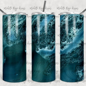 Power Wash and Bubbles, Teal, Jabón y Suds, Sublimación, Vaso Flaco de 20 oz, Descarga Digital Instantánea
