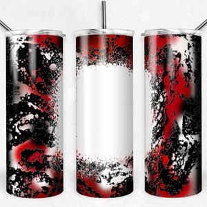 Rot und Schwarz Power Wash mit Bleichmittel Rohling, 20 oz Skinny Becher, Sublimations Design, Sofortiger digitaler Download