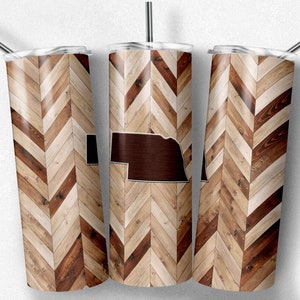 Grano de madera de Nebraska, espiga, corazones incluidos, vasos flacos, vaso de 20 oz, descarga instantánea, PNG