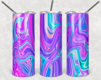 Liquify Purple, Teal, Pink Swirl, 20 oz Skinny Tumbler, Sublimatie Design, Digitale Download PNG, Instant DIGITAL ALLEEN