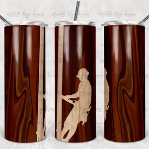 Wood Grain, Lineman, Occupation, Sublimation, 20 oz. Skinny Tumblers, Instant Digital Download, PNG