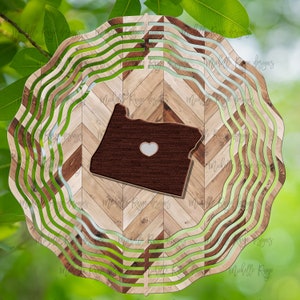 Oregon Wood Grain Wind Spinner, Spinners de viento colgantes para exteriores, diseño de sublimación, descarga instantánea