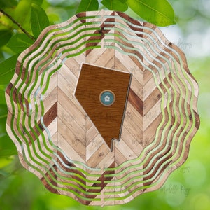 Nevada Wood Grain Wind Spinner, Spinners de viento colgantes para exteriores, Diseño de sublimación, Descarga instantánea