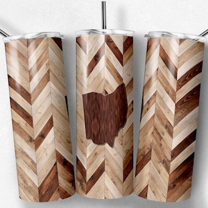 Grano de madera de Ohio, espiga, corazones incluidos, vasos flacos, vaso de 20 oz, descarga instantánea, PNG