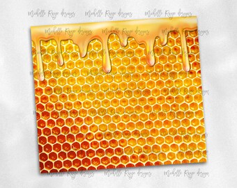 Honey Comb ,Dripping  Honey Beehive, Honey, Bees ,20 oz Skinny Tumbler, Sublimation Design, Digital Download PNG, Instant DIGITAL ONLY