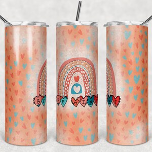 Be Mine, Orange and Blue Rainbow, Scandinavian Rainbow, Skinny Tumblers, 20 oz Tumbler, Instant Download, PNG