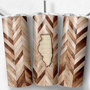 Grano de madera de Illinois, espiga, corazones incluidos, vasos flacos, vaso de 20 oz, descarga instantánea, PNG