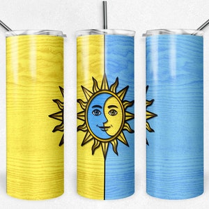 Sol y Luna Yin Yang, Grano de madera, Vasos flacos, Vaso de 20 oz, Descarga instantánea