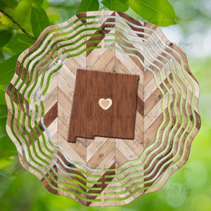 Spinner de viento de grano de madera de Nuevo México, Spinners de viento colgantes para exteriores, diseño de sublimación, descarga instantánea