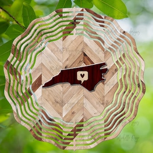 Spinner de viento de grano de madera de Carolina del Norte, Spinners de viento colgantes para exteriores, diseño de sublimación, descarga instantánea