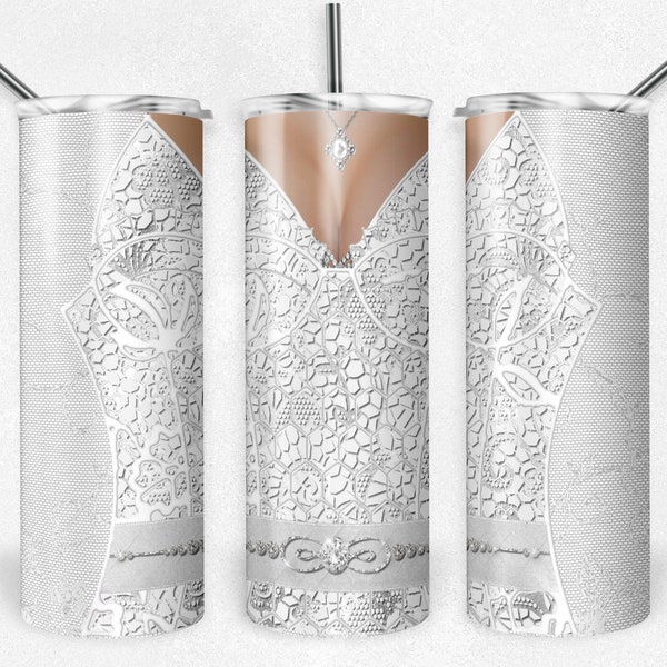 Modern Wedding Set, Wedding Dress, Tuxedo, Skinny Tumblers, 20 oz Tumbler, Instant Download