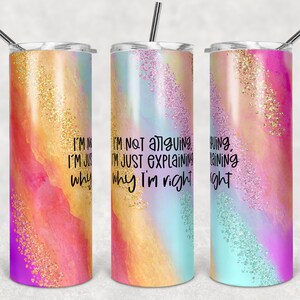 Não estou discutindo sobre Spring Rainbow Glitter Milky Way, copos magros, copo de 20 onças, download instantâneo, PNG, envoltório de sublimação