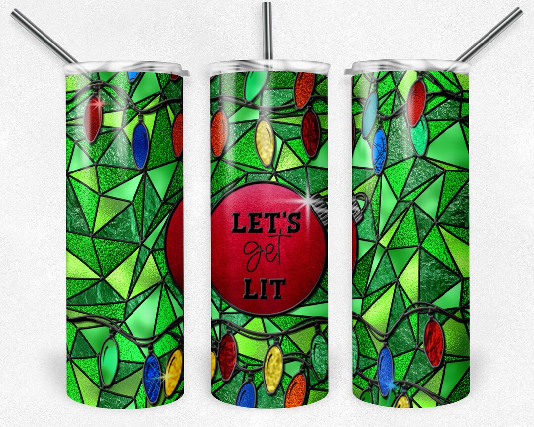 Let's Get Lit Christmas Lights Stained Glass Sublimation Etsy