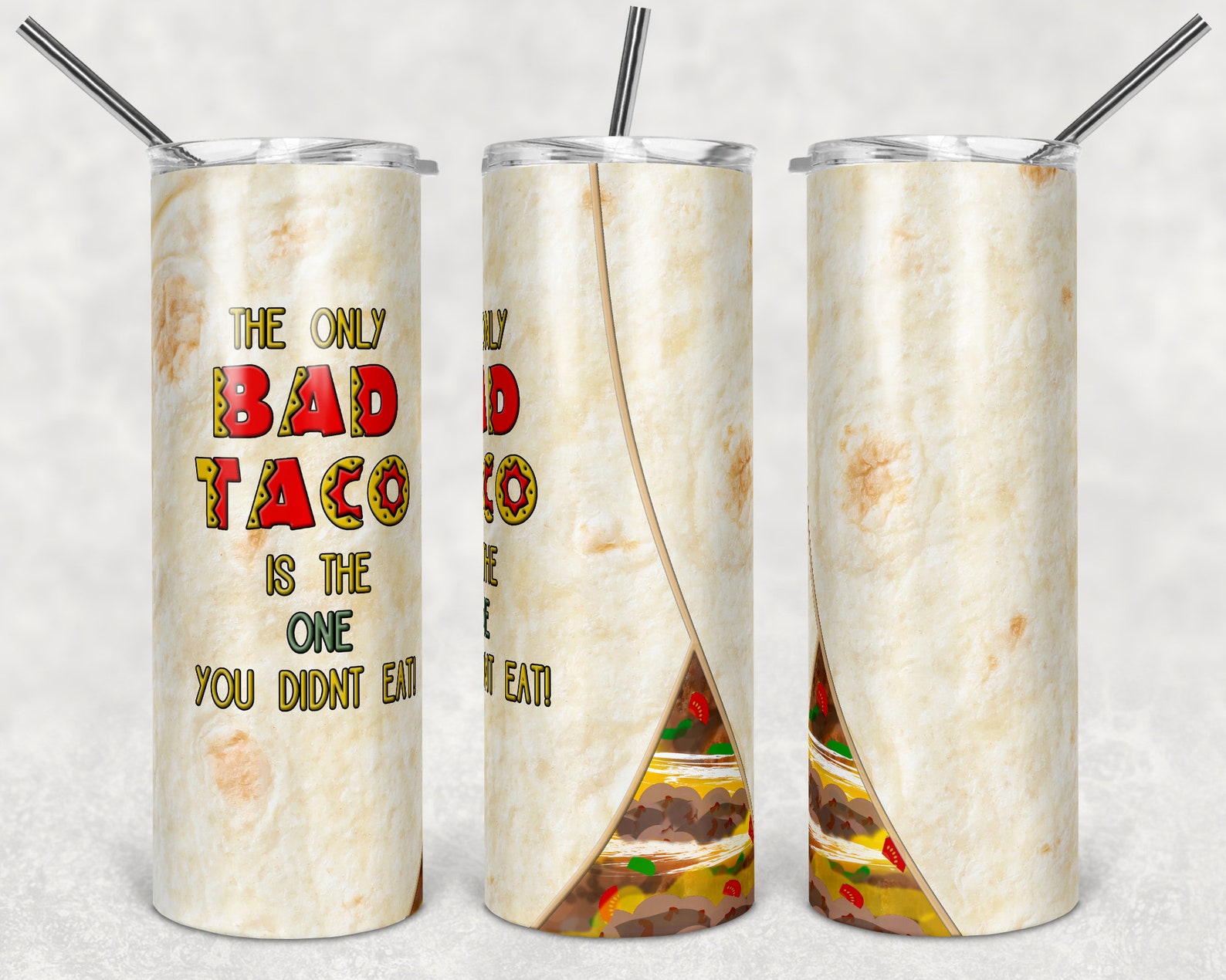 Bad Taco tortilla Vaso flaco de 20 oz Diseño de Etsy España