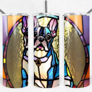French Bulldog Stained Glass PNG Sublimation Wrap, Abstract  20oz Tumbler Design, Frenchie, Digital Download, Mosaic,  PNG Dog Mom  Jpeg