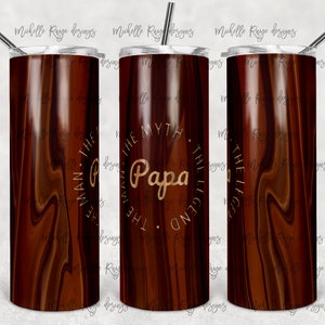 Papá el hombre el mito la leyenda, Fondo de madera para sublimación, Descarga instantánea de Tumbler Wrap de madera con tinta de alcohol, Abuelo