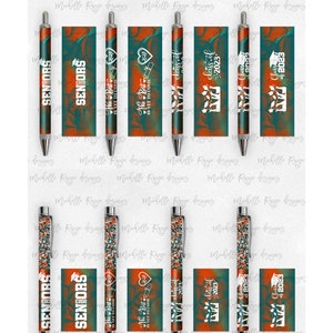 2023 Graduation PNG Pen Wraps Teal und Orange Set 4,2023 Senior Pen-Datei, Klasse von 2023 Mockup enthalten, Schulfarben, High School, College