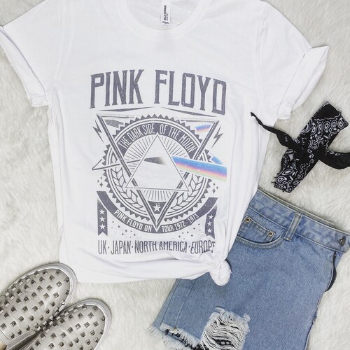 Pink Floyd Dark Side Of The Moon T-Shirt | Official Band Logo Vintage Style Men's Black Tee