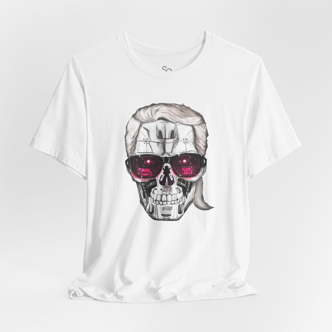 T-shirt Homme Gothique Gildan - Modèle 5000 - Blanc Avec Crânes - Neuf Sans étiquettes (Loose Fit)